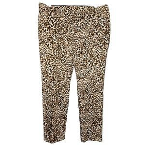 Worthington Leopard Print Cropped Ankle Pants Size 8